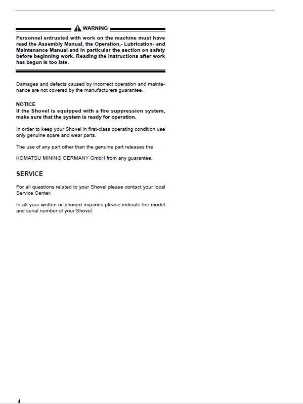PC3000-6 Hydraulic Mining Shovel Repair Manual SMPC30006208