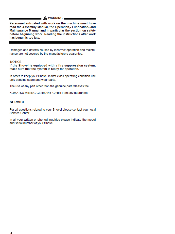 PC3000-6 Hydraulic Mining Shovel Repair Manual SMPC30006219