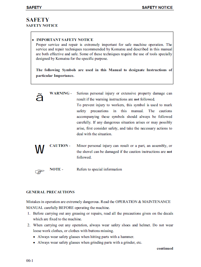 PC4000-6 Hydraulic Mining Shovel Repair Manual SMPC40008152