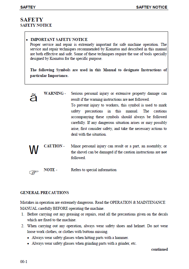 PC4000-6 Hydraulic Mining Shovel Repair Manual SMPC40008172D