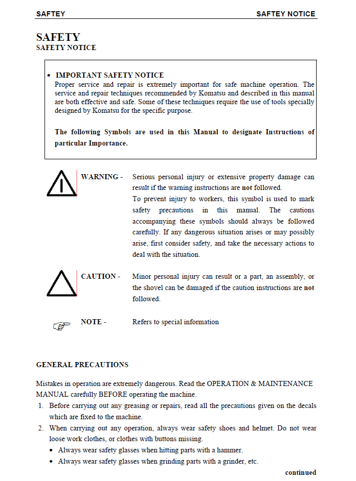PC5500-6 Hydraulic Mining Shovel Repair Manual SMPC550015035D
