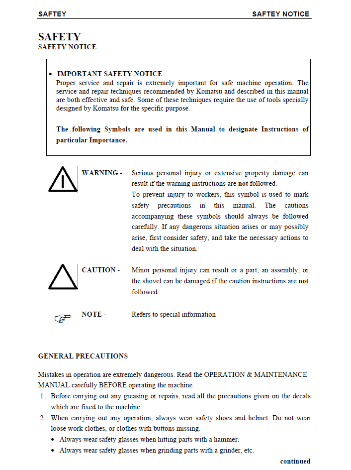PC5500-6 Hydraulic Mining Shovel Repair Manual SMPC550015038D