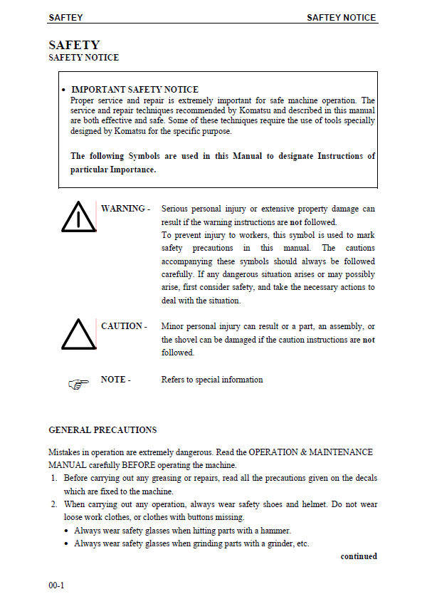 PC5500-6 Hydraulic Mining Shovel Repair Manual SMPC550015039D