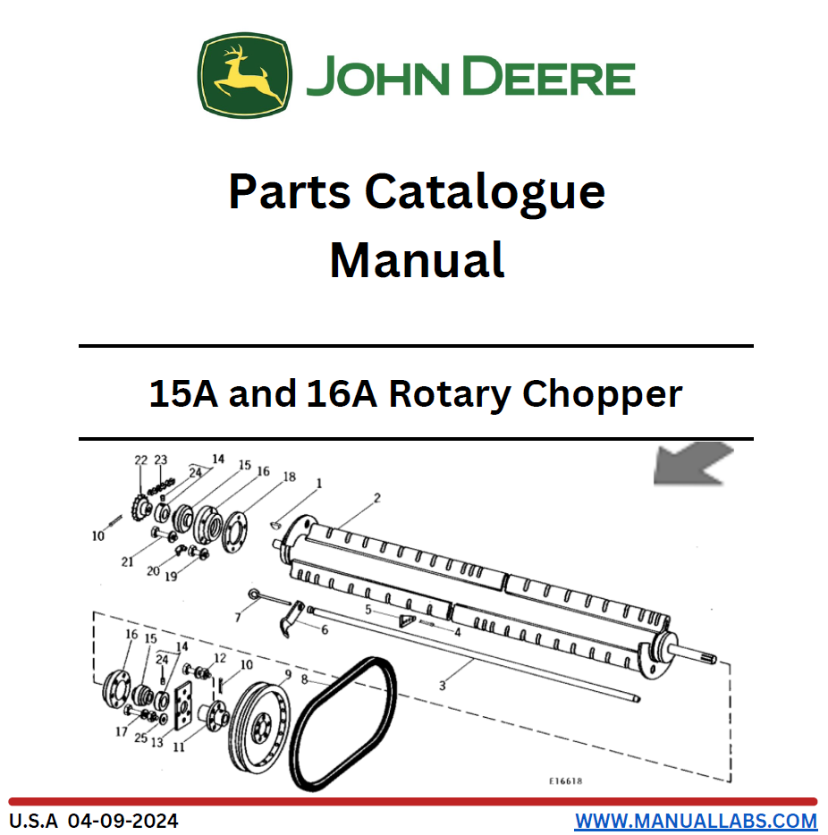 PC767 John Deere 15A & 16A Rotary Chopper Parts Catalogue PDF