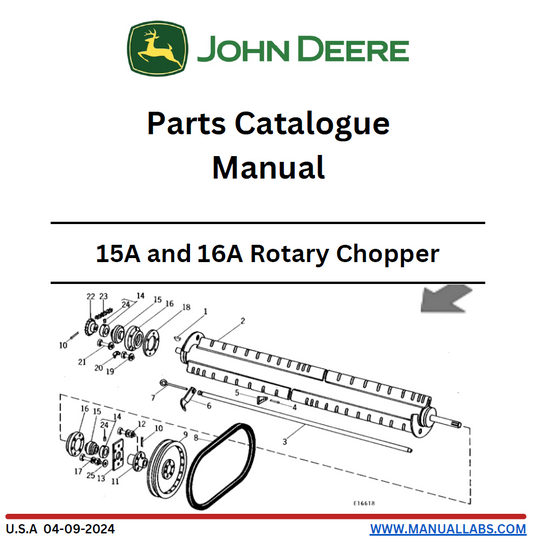 PC767 John Deere 15A & 16A Rotary Chopper Parts Catalogue PDF