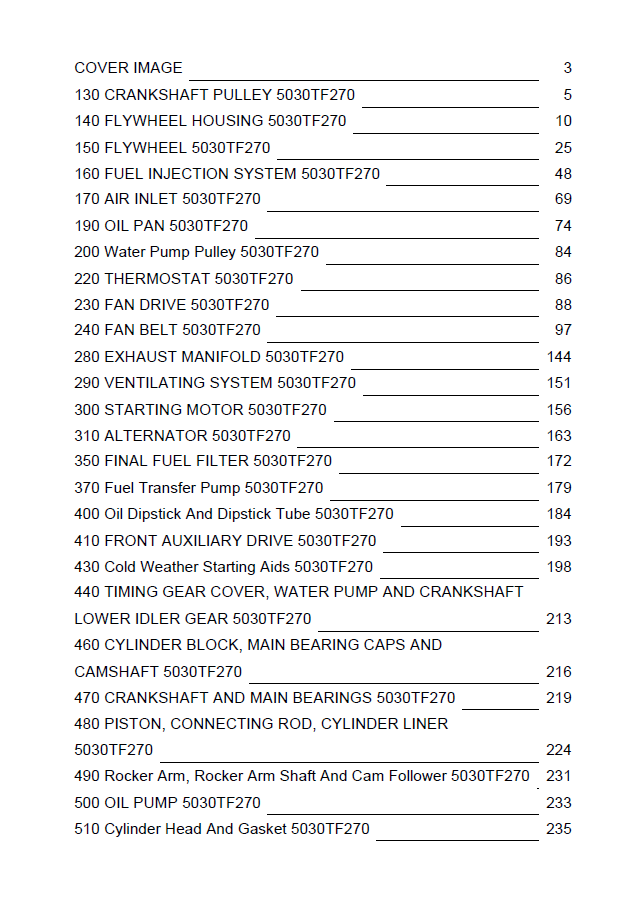 PC9672 John Deere 5030TF270 Engine Parts Manual PDF Download