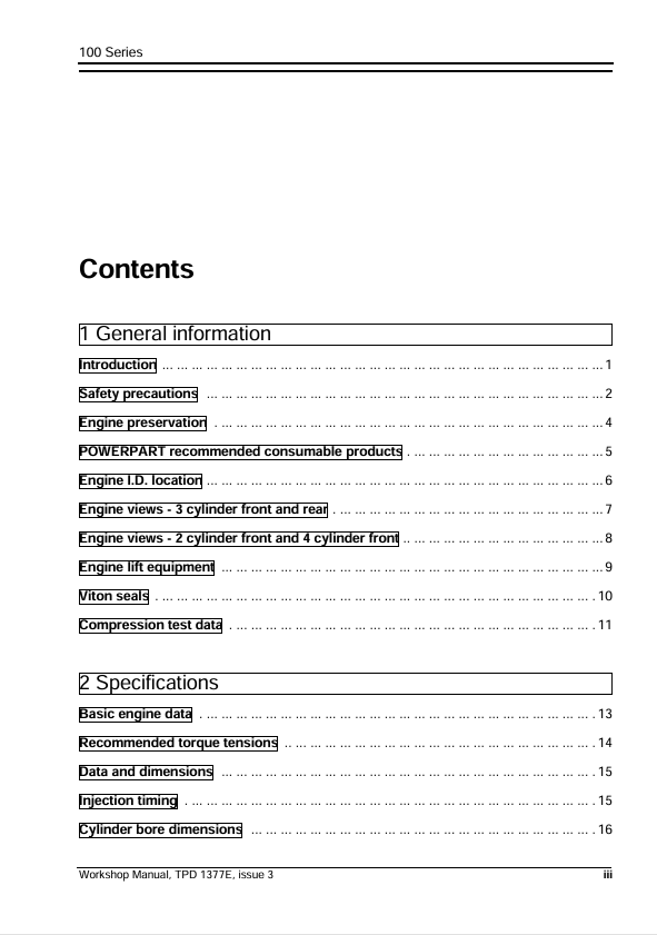 Perkins 100 Series Repair Manual for JCB Engines PDF