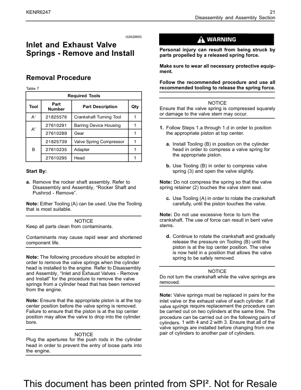 Perkins 1104D Mechanical Diesel Engine Disassembly Manual
