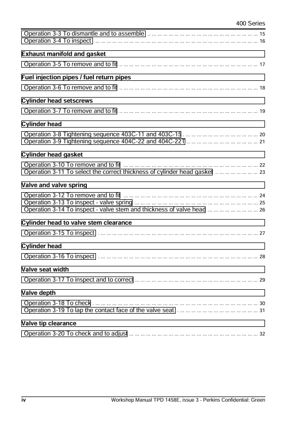 Perkins 400 Series Workshop Manual – JCB Engine Repair & Maintenance