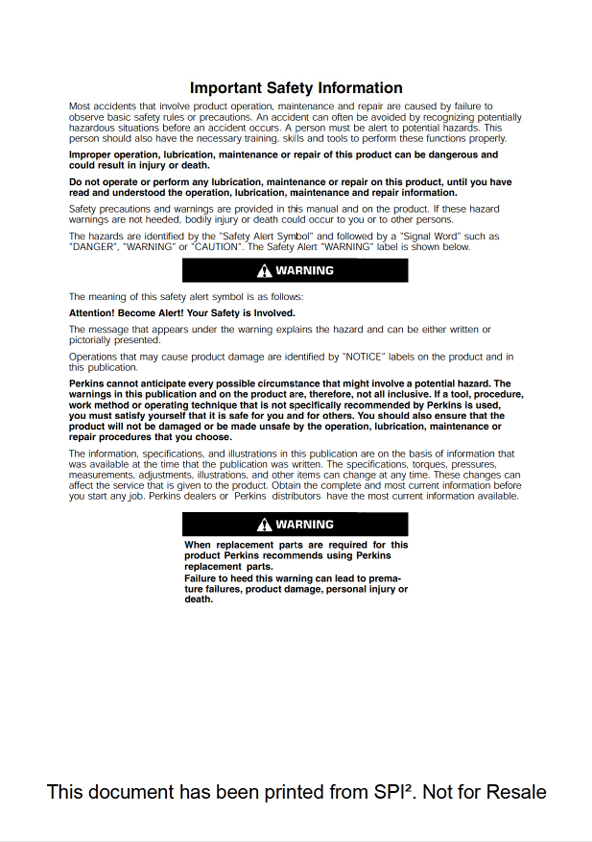 Perkins 402D, 403D & 404D Engine Technical Specifications