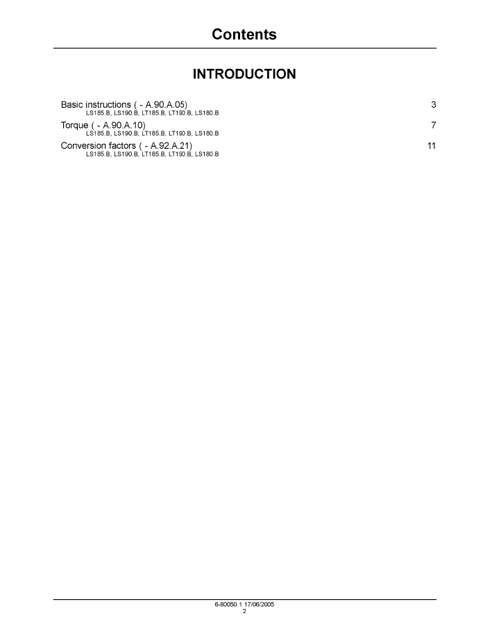 Publication 6-80050NA: New Holland LS180.B - LT190.B Workshop Manual
