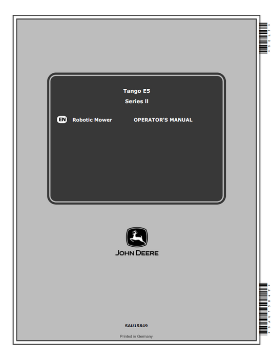 SAU15849 John Deere Tango E5 Series II Robotic Mower Operator Manual
