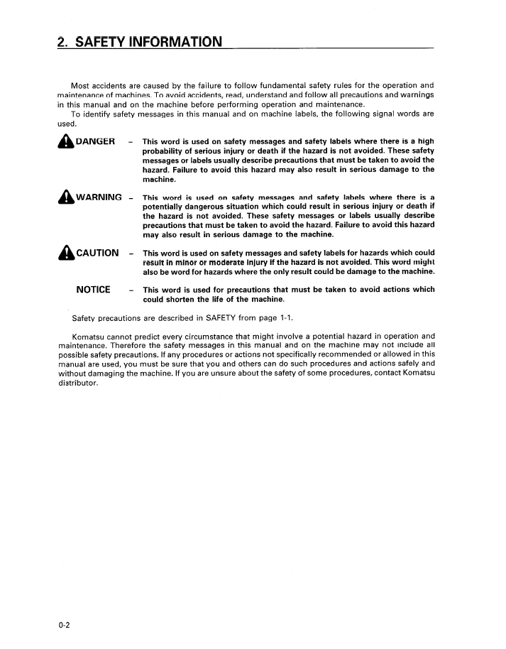 SEAD021701 Manual: Komatsu PC200-6 Hydraulic Excavator Maintenance