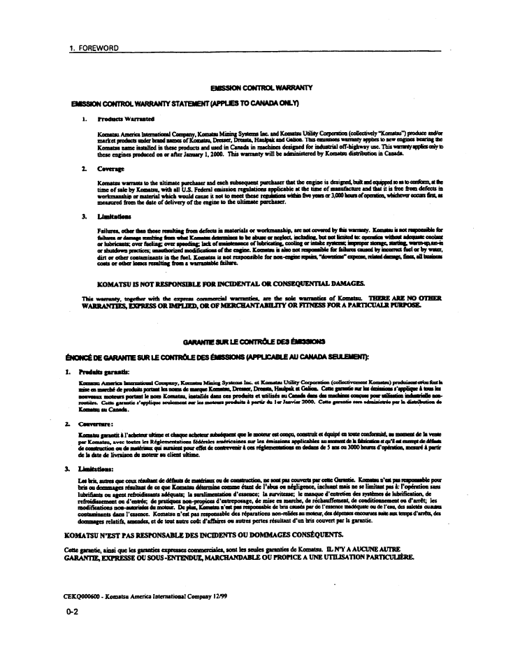 SEADW00500 Manual: Komatsu HD325-6 Dump Truck Maintenance