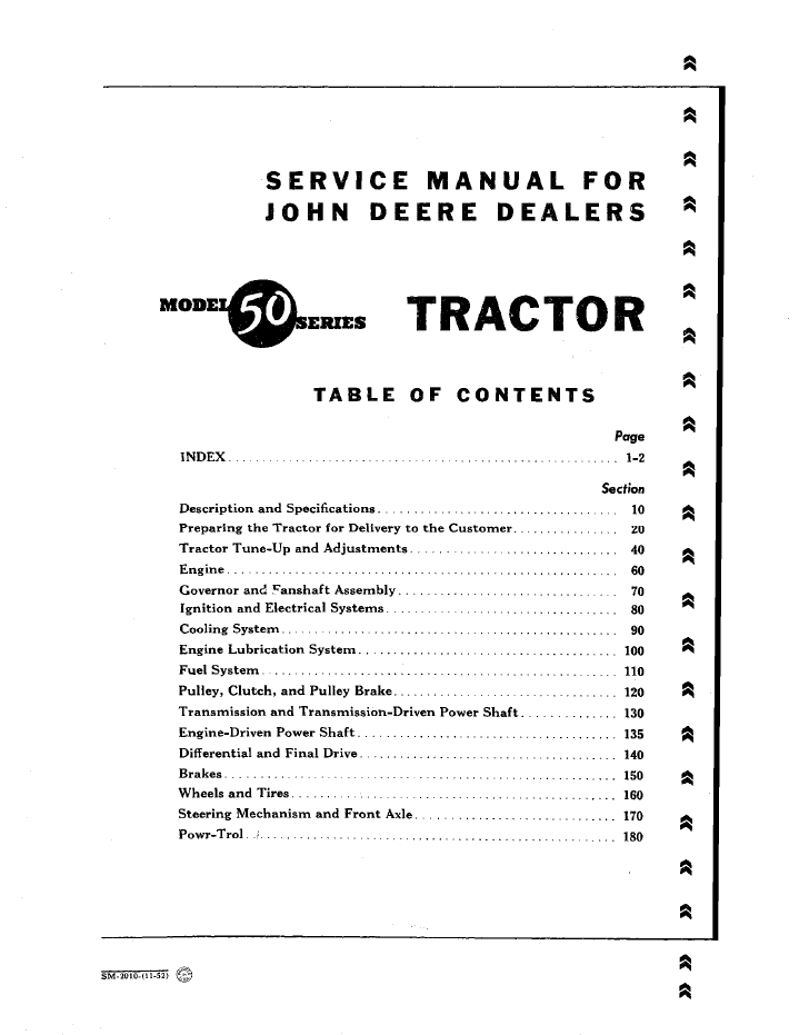SM2010 John Deere 50 Series Tractor Workshop & Maintenance Manual