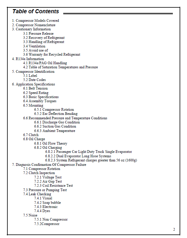 Sanden SD Compressor Repair & Service Guide Manual PDF