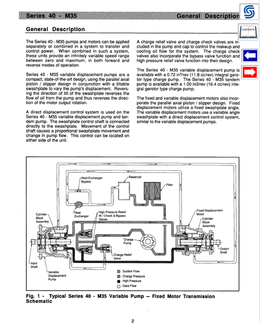 Sauer Danfoss Series 40 M35 Hydraulic Pump Service Manual PDF Download