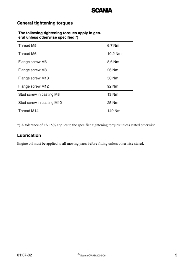Scania 9L 5 Cylinder Diesel Engine – Service and Repair Guide