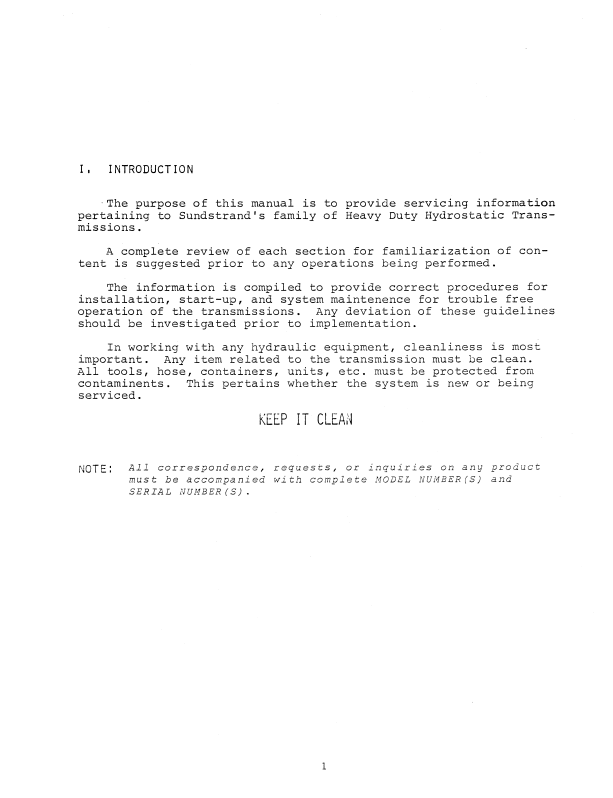 Sundstrand Heavy Duty Transmission Service Manual 40891100 PDF