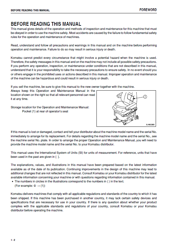 TEN00452-03: Komatsu WA480-6 Wheel Loader Operator & Maintenance PDF