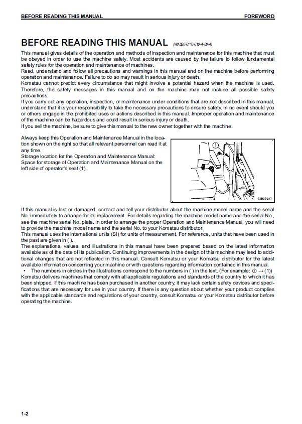 TEN00617-07: Komatsu WA270-7 Wheel Loader Manual PDF