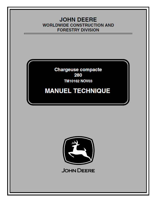 TM10162 John Deere 280 Compact Loader Service Technical Manual PDF