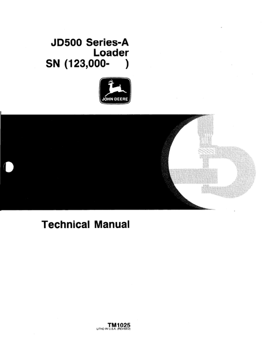 TM1025 John Deere 500A SN 123000 Backhoe Loader Manual