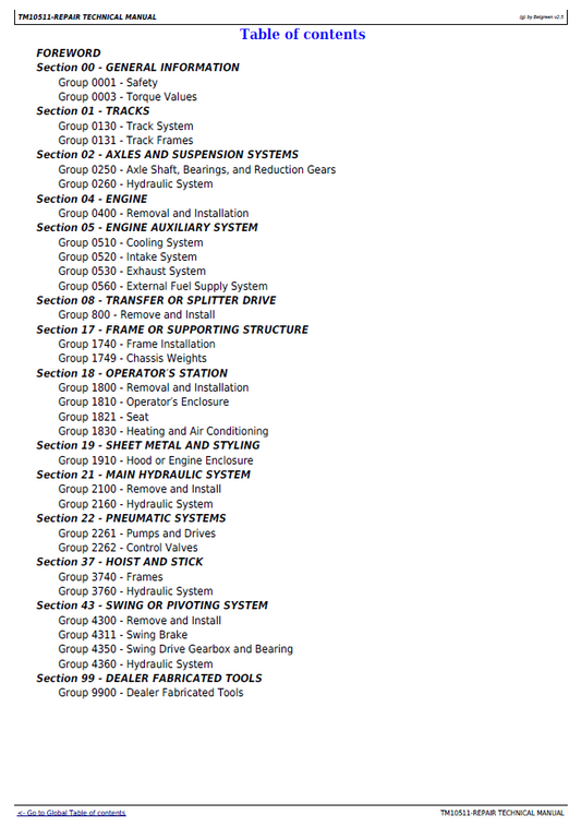 TM10511 John Deere 753J 759J Feller Buncher Service Repair Manual