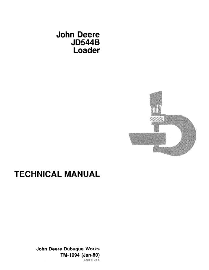 TM1094 John Deere 544B Wheel Loader Service & Repair Manual
