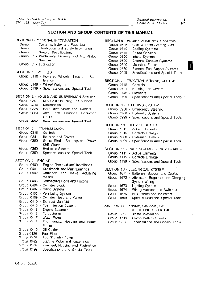 TM1138 Technical Manual for John Deere Grapple Skidder Equipment PDF Download