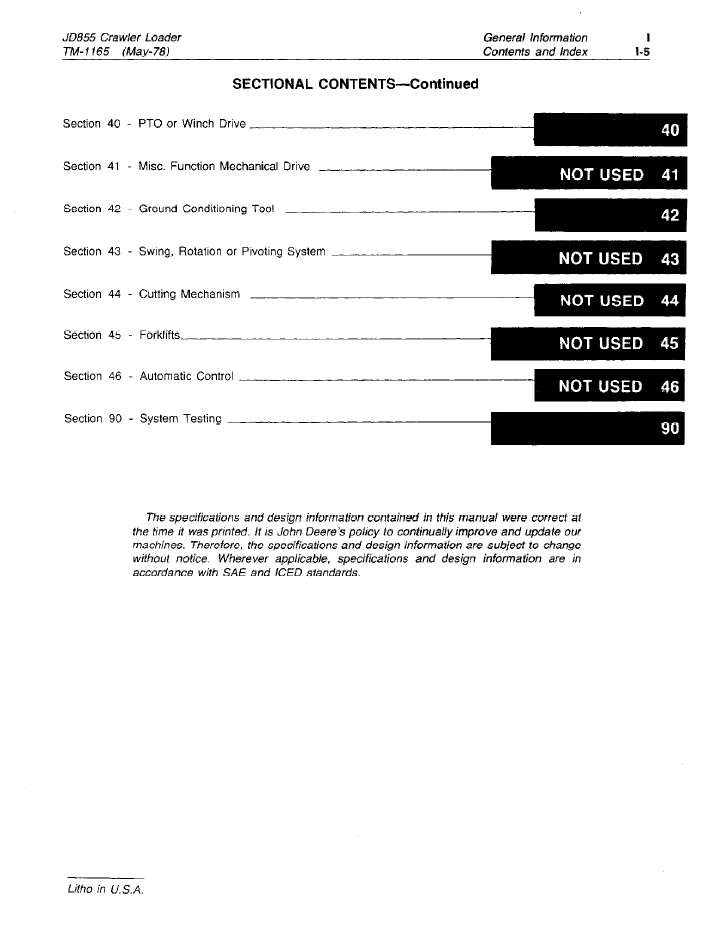 TM1165 John Deere Crawler Loader Workshop Technical Manual