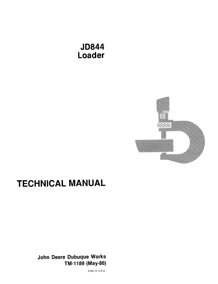 TM1189 John Deere 844 & JD844 Wheel Loader Service Manual