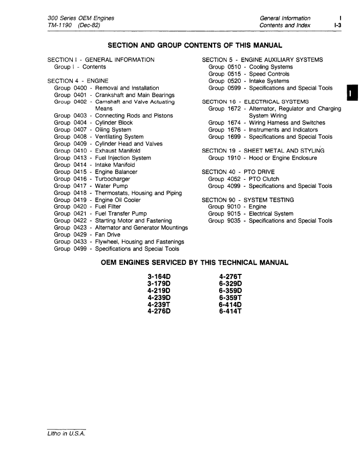 TM1190 John Deere 300 Series Engine Diagnostic and Technical Guide