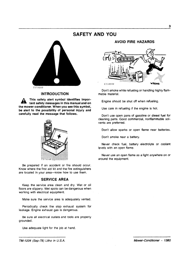 TM1204 Technical Manual for John Deere 1380 Mower Conditioner PDF Download