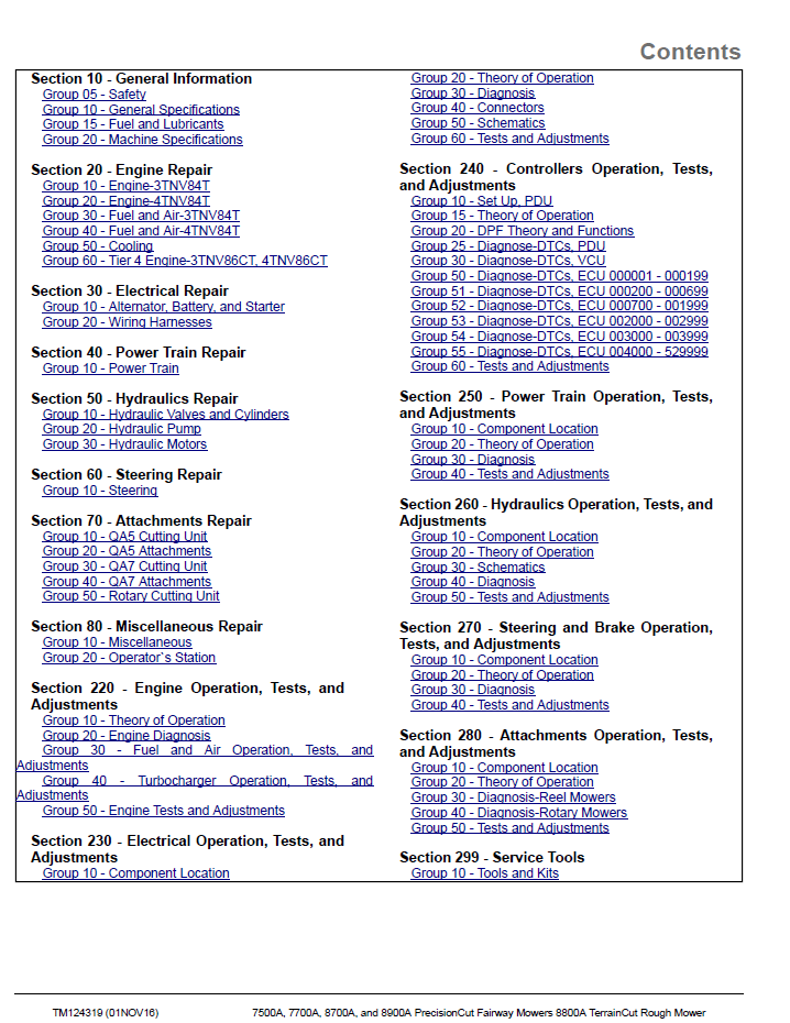 TM124319 John Deere 7500A 8900A Mower Service Repair Guide