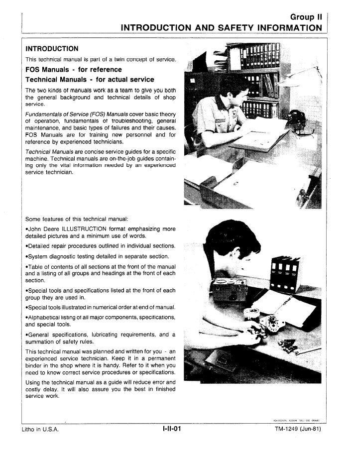 TM1249 John Deere 480C Forklift Technical Service Guide