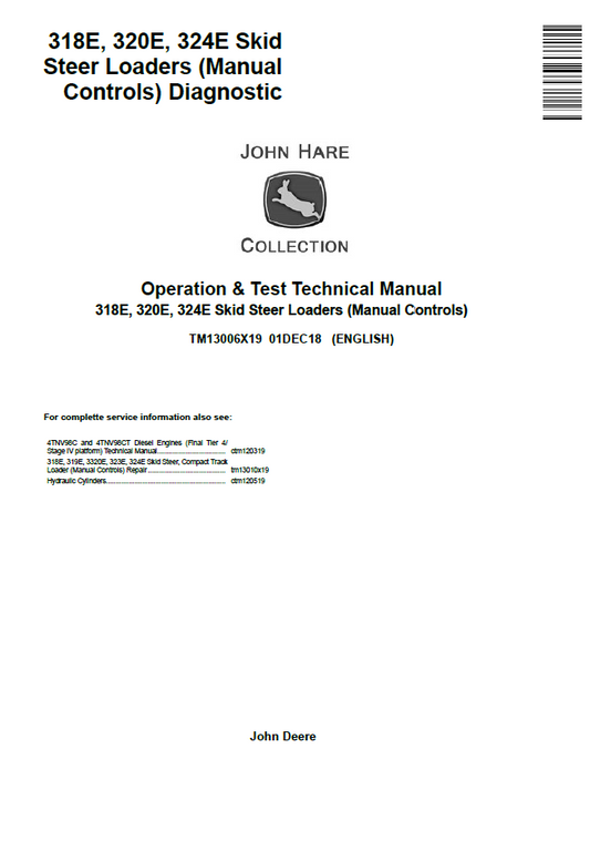 TM13006X19 John Deere 318E 320E 324E Skid Steer Diagnostic Manual