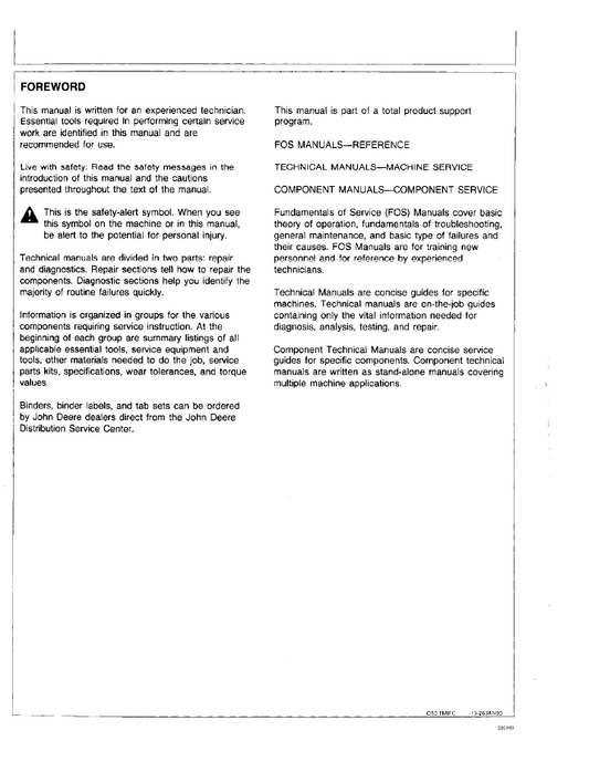 TM1320 Technical Manual: John Deere 790 & 792 Excavator Service Guide