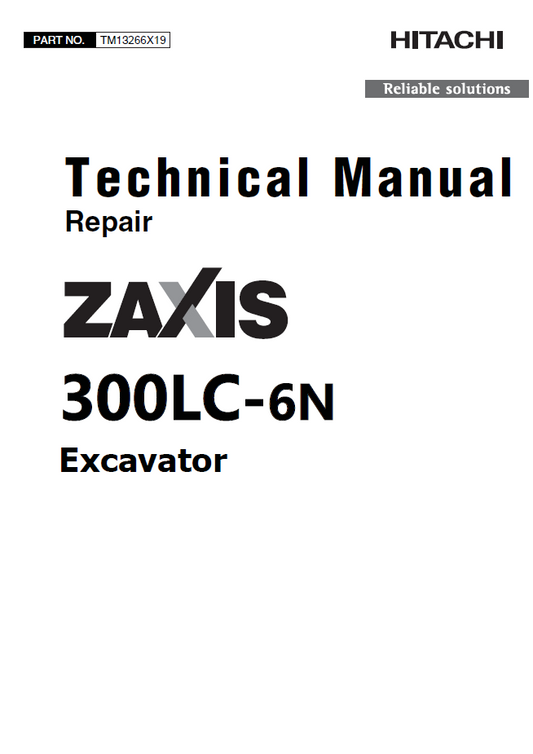 TM13266X19 John Deere Hitachi ZAXIS 300LC-6N Excavator Repair Manual