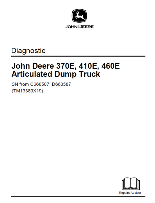 TM13380X19 John Deere 370E 410E 460E Diagnostic Manual & Trouble Codes