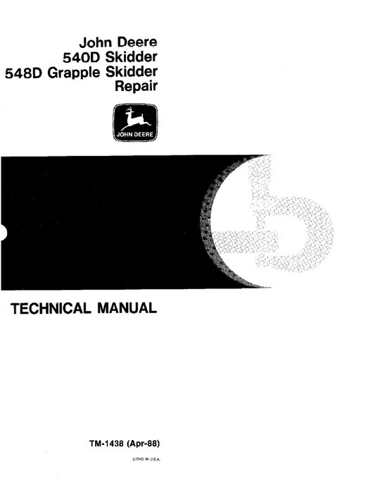 TM1438 John Deere 540D 548D Skidder Repair Manual PDF