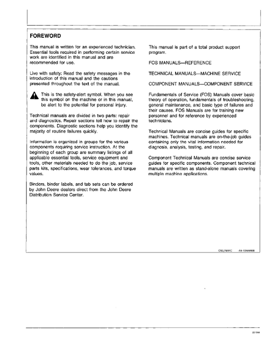TM1463 John Deere 992D-LC Excavator Service & Repair Manual