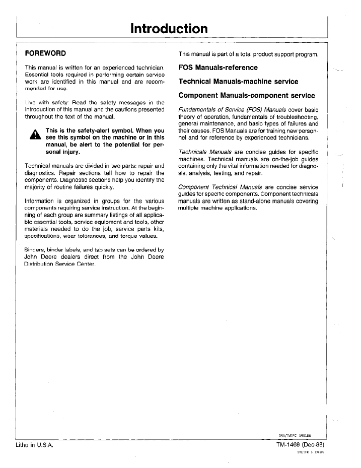 TM1469 John Deere 410B 410C 510B 510C Backhoe Service Manual