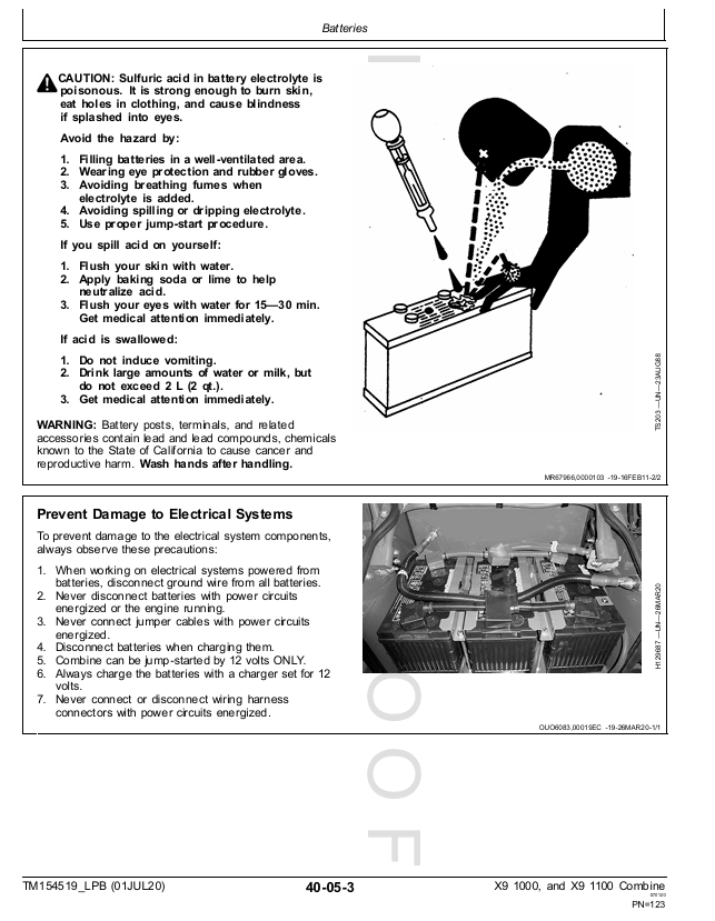TM154519 John Deere X9 1000 & X9 1100 Combine Technical Repair Manual