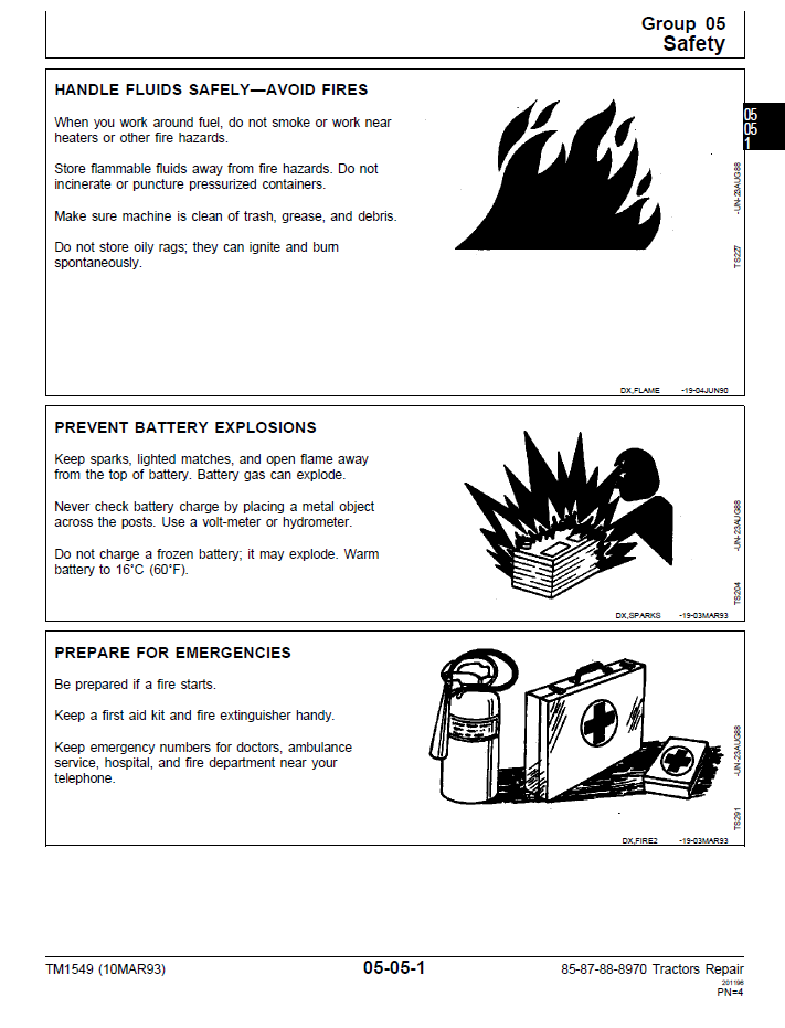 TM1549 Deere 8570 8770 8870 8970 Tractor Technical Repair Guide