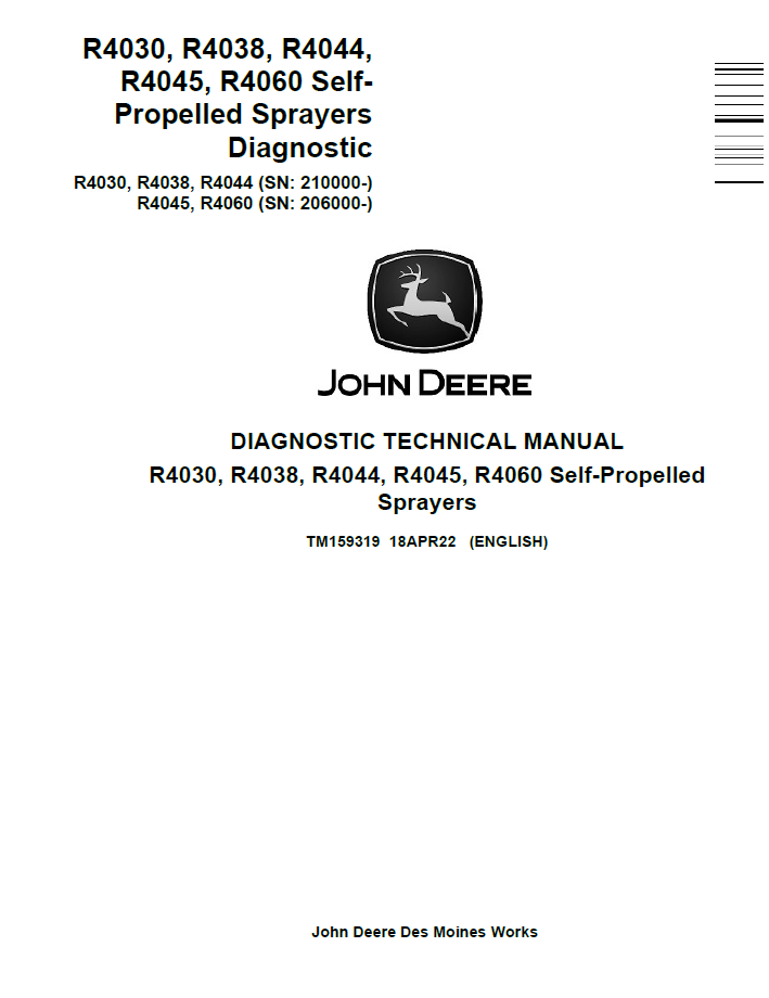 TM159319 John Deere R4030-R4060 Sprayer Diagnostic Manual
