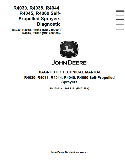 TM159319 John Deere R4030-R4060 Sprayer Diagnostic Manual