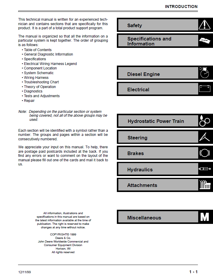 TM1597 John Deere F735 Front Mower Workshop Service Manual