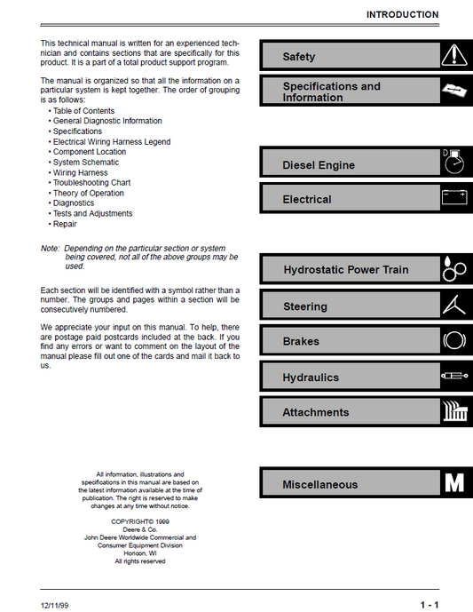 TM1597 John Deere F735 Front Mower Workshop Service Manual