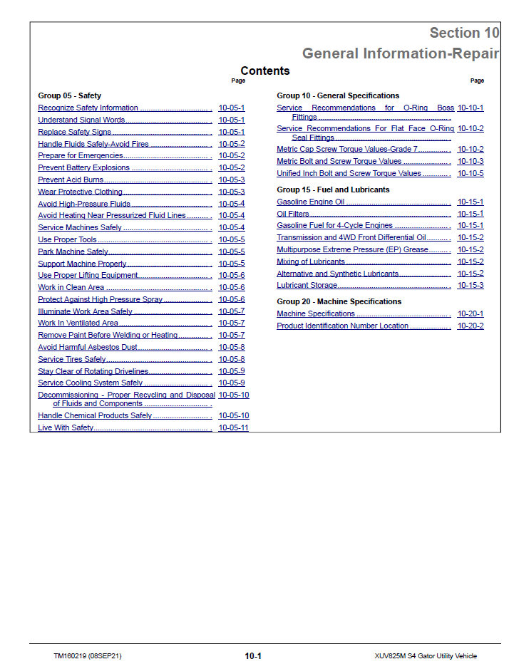TM160219 John Deere Gator S4 Utility Vehicle Factory Manual PDF